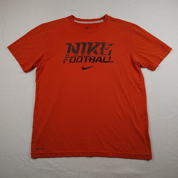 Nike Other - Nike Football Dri-Fit Orange Short Sleeve T Shirt Mens Large